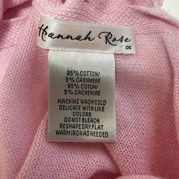 Hannah Rose Cotton & Cashmere Blend Pink Shell Buttons Wrap Shawl Scarf Cottage - Picture 5 of 6